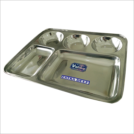 Stainless Steel Square Bhojan Thal - Stainless Steel, Various Sizes, Silver Color, Polished Finish | Durable, Easy to Wash, Lightweight, Reliable