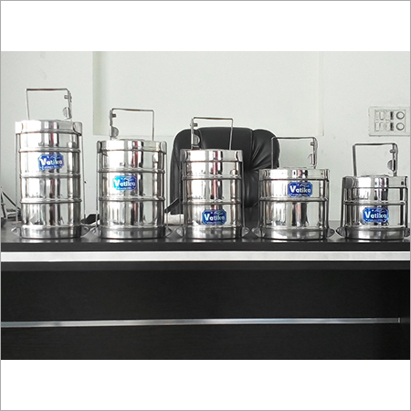 Designer Steel Lunch Box - Stainless Steel, Polished Finish, Silver Color | Home Usage, 1-5mm Thickness, Versatile and Durable Design