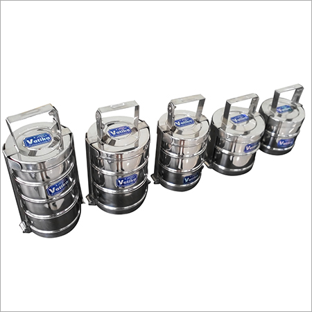 Stainless Steel Lunch Box - Polished Finish, 1-5 mm Thickness, Silver Color, Ideal for Home Use