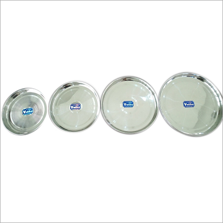 Stainless Steel Plates (All Sizes) - Round Shape, Polished Surface Finish, Silver Color | Customization Available, Smooth Finish