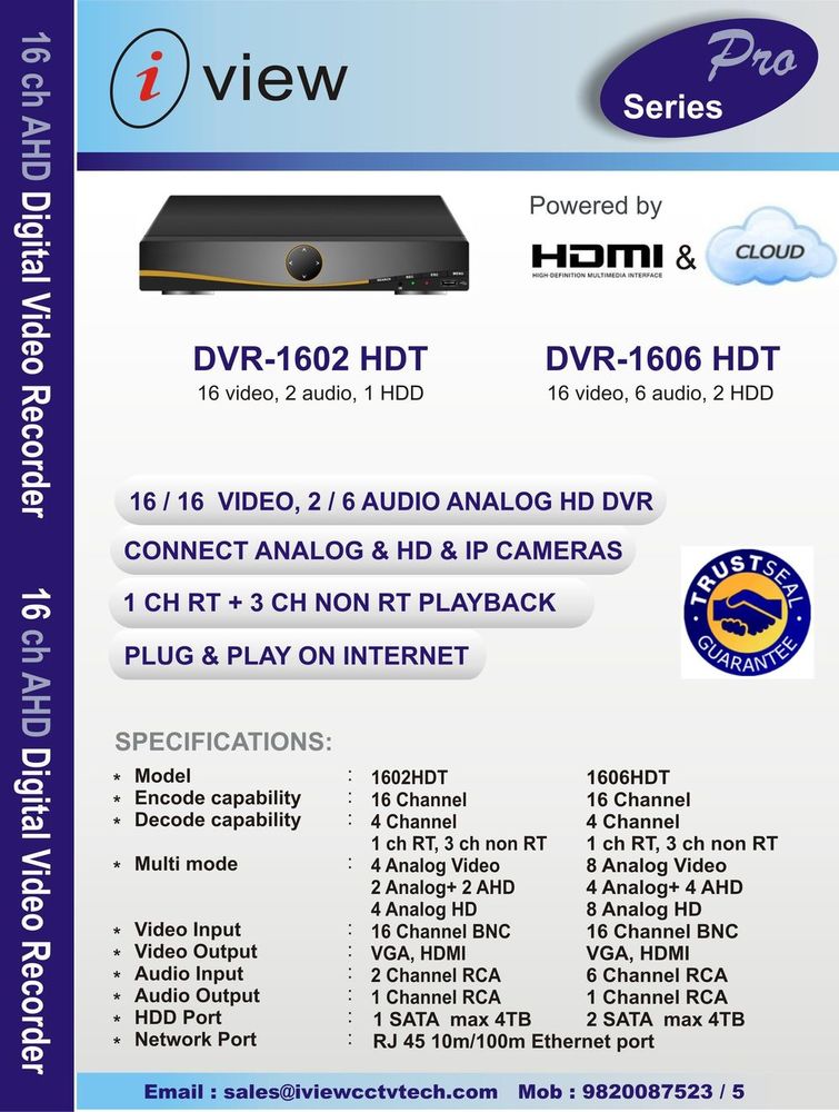 16 Channel AHD DVR Camera