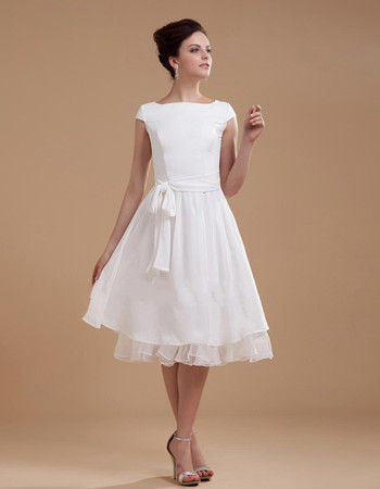 White Short Wedding Knee Length Dresses