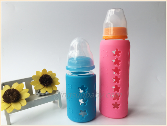 Silicone Glass Feeding Bottle