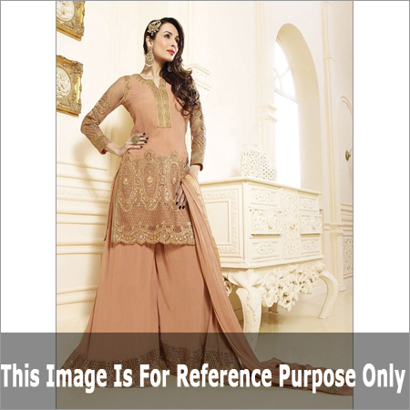 Malaika Arora Khan Peach Georgette Palazzo Churidar Suit