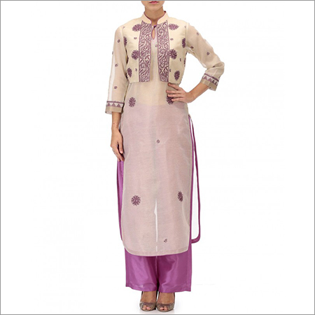 Beize/Purple Cotton Suits