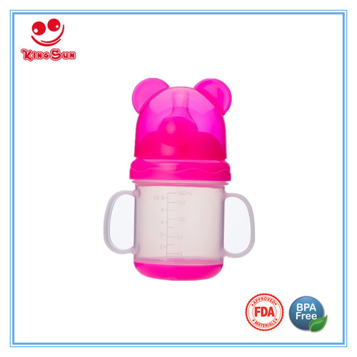 Transparent Or Customized Plastic Baby Training Cup With Aniaml Cap 180Ml/20