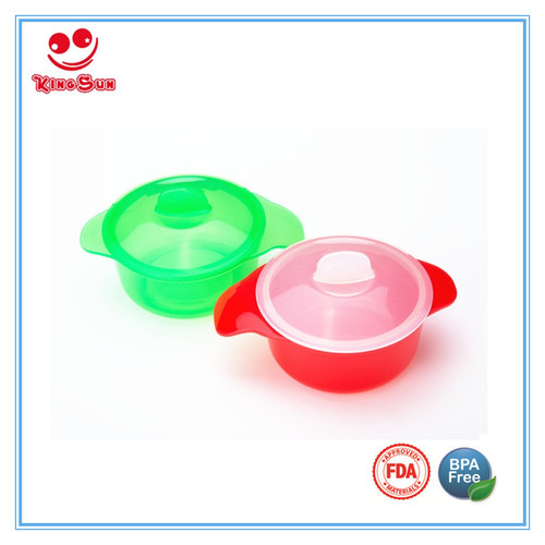 Red/Green Or Customized Temperature Sensor Micro Baby Bowl With Cover