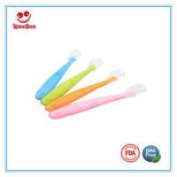 Red/green Or Customized Health Softness Silicone Spoon For Newborn Baby
