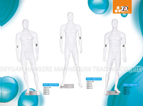 Male Mannequin Glossy - Fiberglass & Adjustable Hands