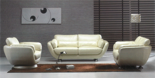 Hamilton White Sofa in Leather Finish