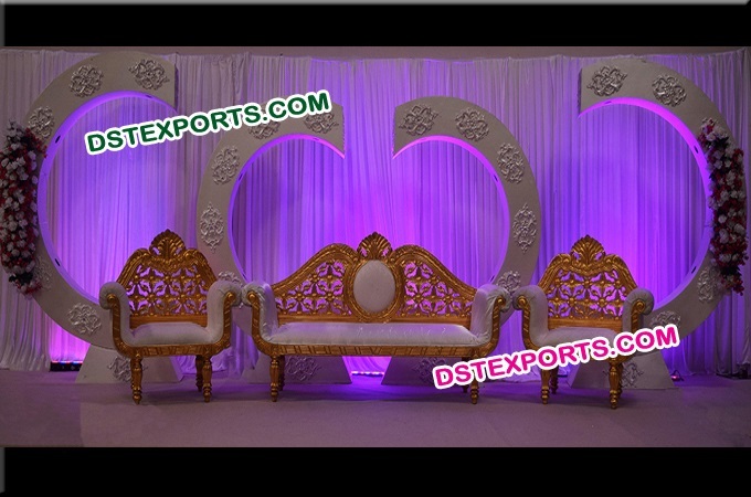 Weddiing Stage Stage With Backdrop Frames - Wood and Fabric