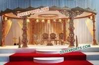 Hand Carved Wooden Wedding Mandap Set    