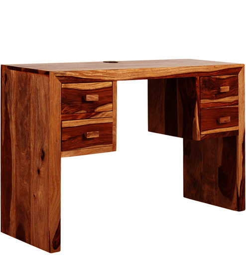 Affleck Study & Lapotp Table In Honey Oak Finish