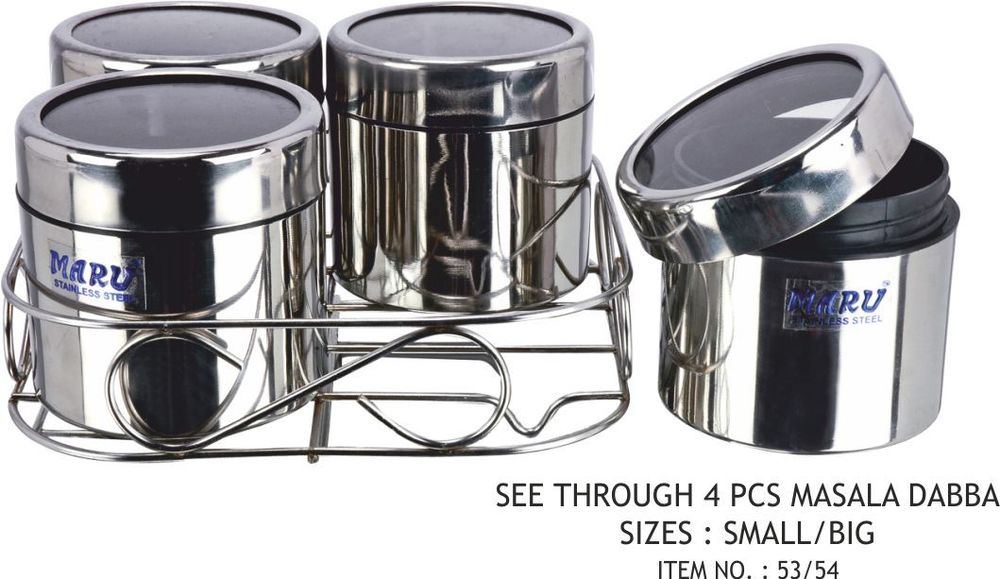 See Through Masala Dabba 4 pcs (Small Big)