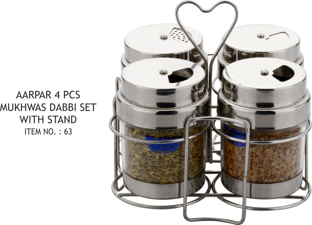 Aar Par Muhkas dabba Set With Stand 4pcs