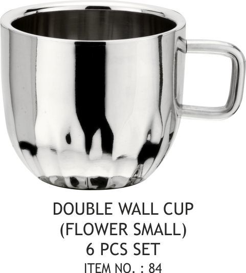 Double Wall Cup (Flower Small) 6 Pcs Set