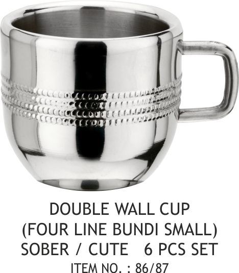 Double wall Cup (Four Fine Bundi Small) 6 Pcs Set