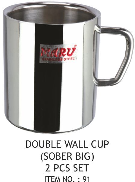 Double Wall Cup (Sober Big) 2 Pcs Set