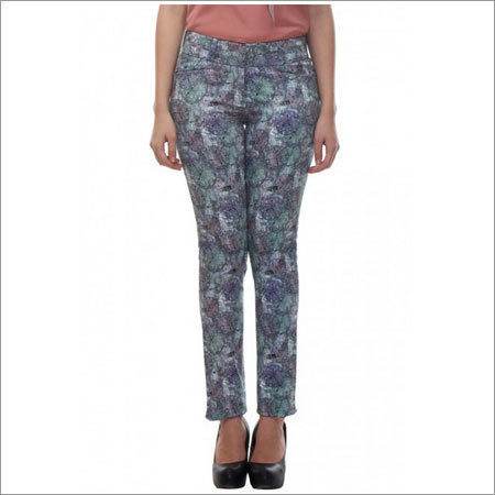 Fennie - Blue watch printed Slim Fit Trousers