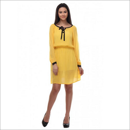 Talia - Yellow Full Sleeves Relaxed Fit Dress