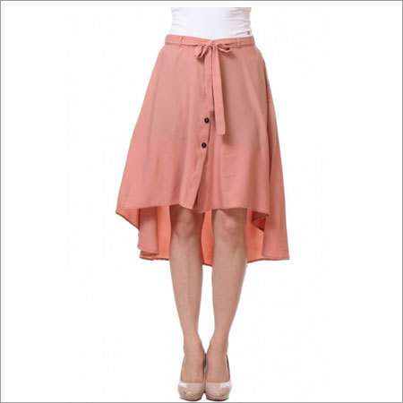 Elsa - Blush A - Line Asymmetrical Hem Skirt