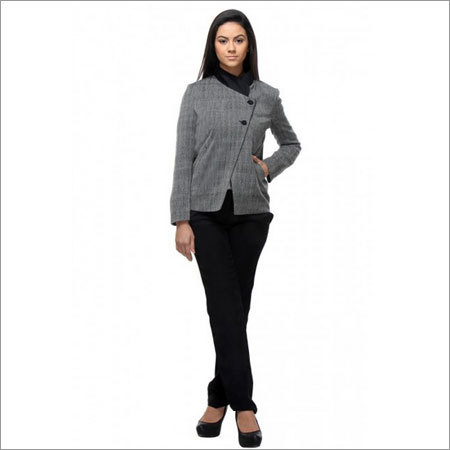 Nadene - Black White Full Sleeve Relaxed Fit Jacket
