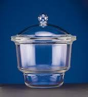 Dessicator with lid plain, Die pressed, Neutral glass with porcelain perforated plate