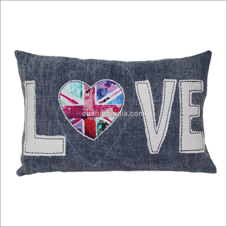 LOVE written Designer Cotton Cushion Cover
