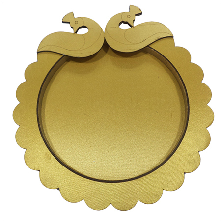 Mdf wood with gold cloth ,used as dry fruit tray