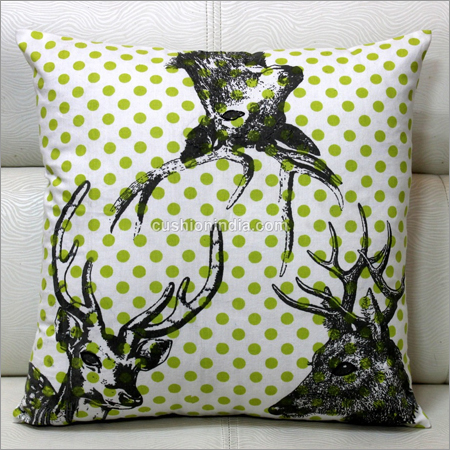 Stag Heads Printed Designer Cushion Cover