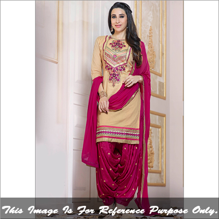 Fancy Embroidery Salwar Kameez - Cotton Top & Bottom 2.5 Mtr, Chiffon Dupatta 2.25 Mtr | Elegant Design, Patch Border Embroidery, Comfortable Fit
