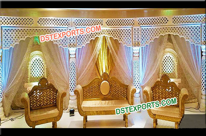 Fiber Stage Indian Mandap Wedding Decoration  
