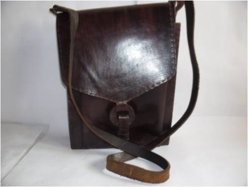 Unique closure leather bag
