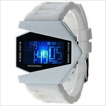 Digital Rocket Led Fighter White Bracelet Watch for Men