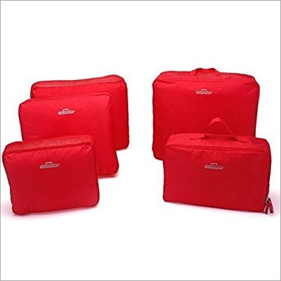 Travel Bag Organizer, Set Of 5 (Red)