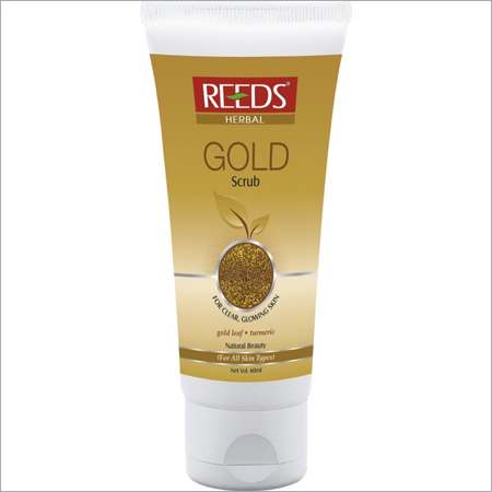 Gold Scrub - 24 Carat Gold, 50-100g Tube, Gold Color | Gentle Deep Cleansing, Soft Glowing Skin, Soothing Scent