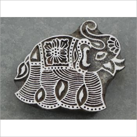 wooden printing stamps large elephant design 2 pcs set for fabric print