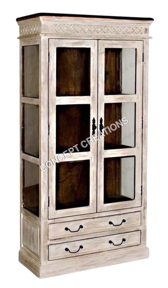Wooden Glass Almirah