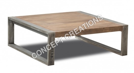 Iron Wooden Coffee Table