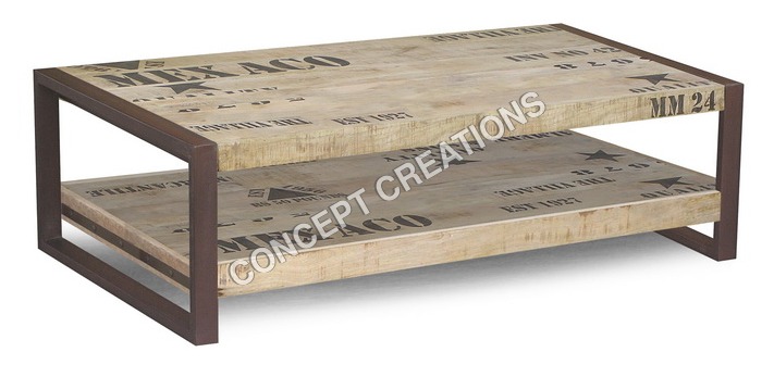 Iron Wooden Under Shelf Coffee Table