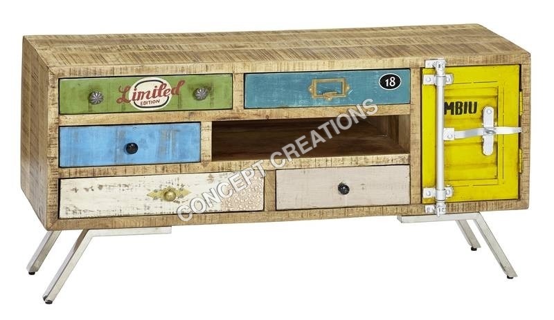 Iron Wooden TV Cabinet