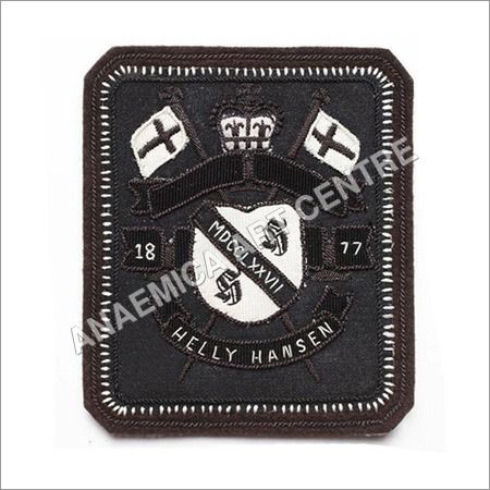 White And Black 1877 Helly Hansen Bullion Metal Wire Badge