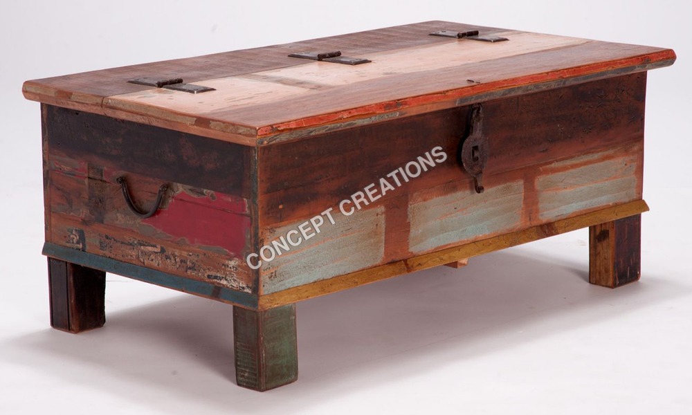 Reclaimed Wooden Coffee Table Cum Box