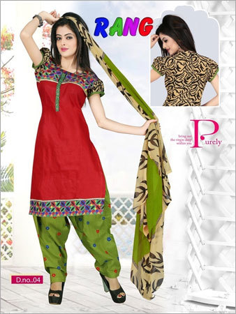 Red And Green Fancy Designer Work Suit