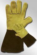 Half Kevlar Gloves With Pure Chrome Leather - Color: Yellow & Brown