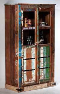 Reclaimed Wooden Glass Almirah