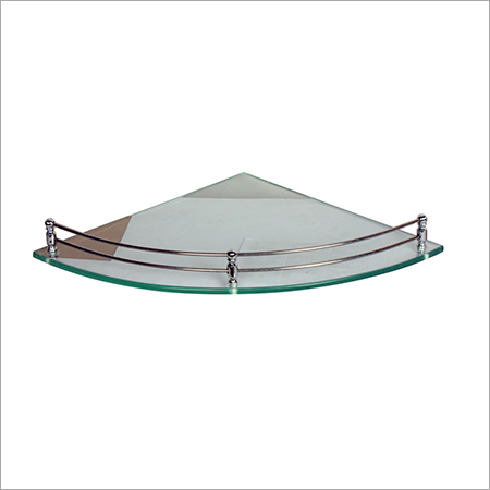 Stainless Steel Corner Glass Shelf