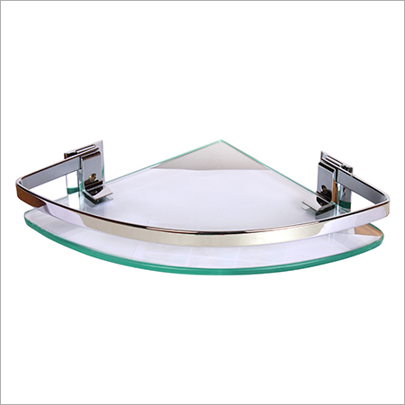 Stainless Steel Bathroom Glass Corner Shelf