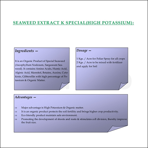 SEAWEED EXTRACT K SPECIAL (HIGH POTASSIUM )