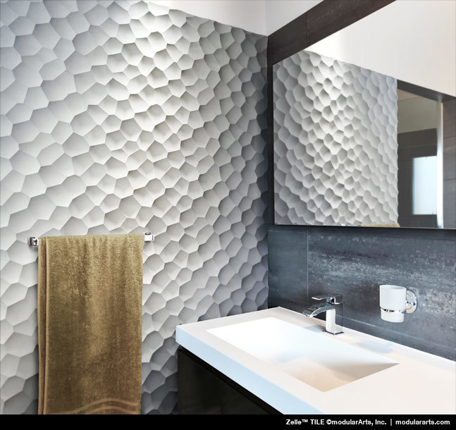 3D Wall Deco Panel In Bathroom